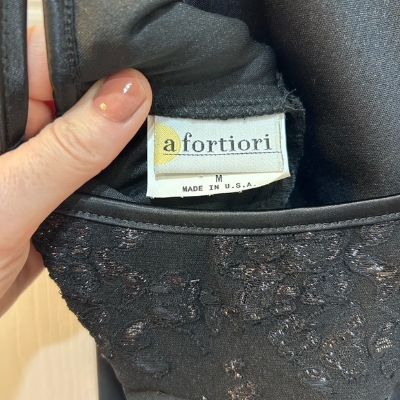 afortiori Sexy Black Dress Vintage Elegant LBD Sleeveless Sequin Bust Women Sz M - Picture 5 of 8